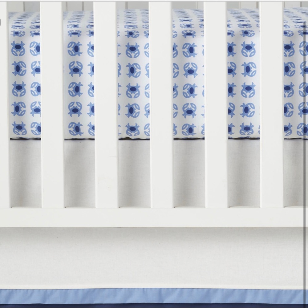 Serena & Lily Blue and White Crib skirt